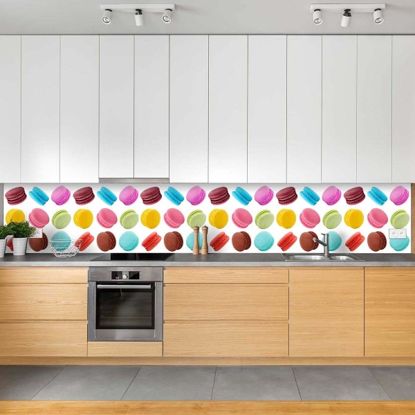 Crédence de cuisine macarons gourmands