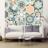 Papier peint effet tommettes graphiques