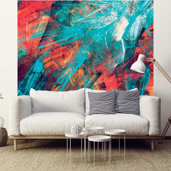 Papier peint peinture multicolore