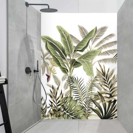 Panneau Douche jungle luxuriante rétro