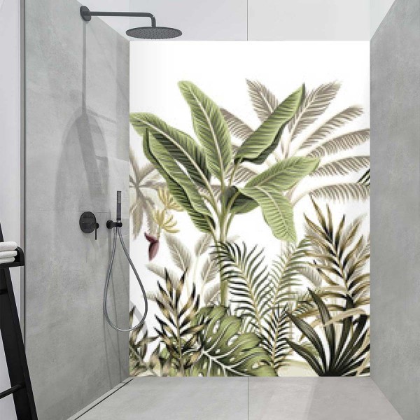 Panneau Douche jungle luxuriante rétro