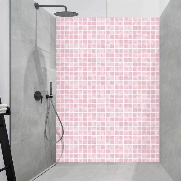 Panneau Douche mosaïque rose