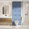 Panneau WC mosaïque ronds bleus