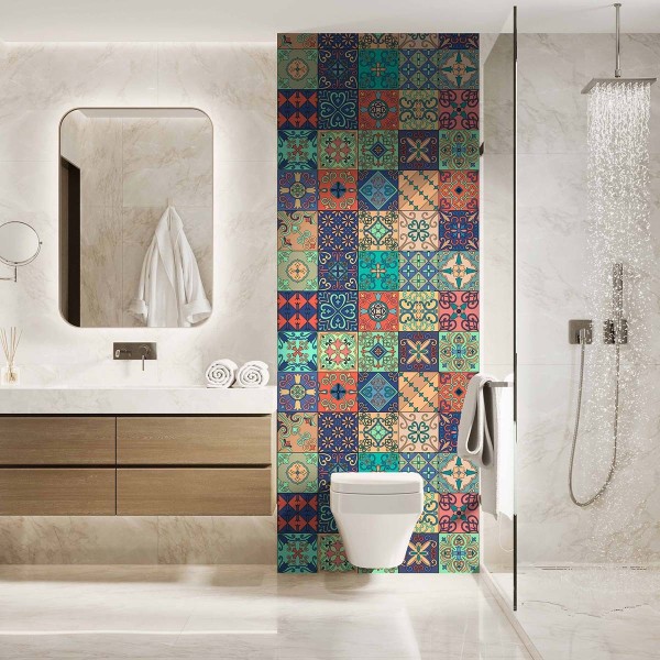 Panneau WC carreaux de ciment style oriental