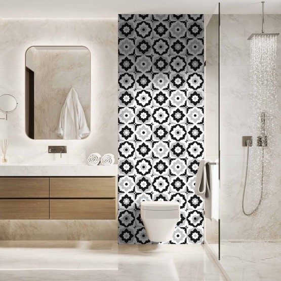 Panneau WC mosaïque style mandalas