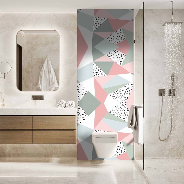 Panneau WC design pastel scandinave
