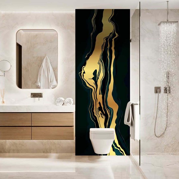 Panneau WC Or noir
