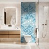 Panneau WC torsades et vagues bleues