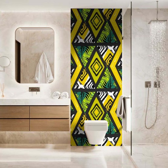 Panneau WC ethnique motif jungle