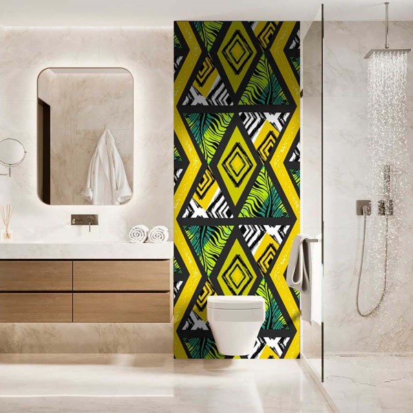 Panneau WC ethnique motif jungle