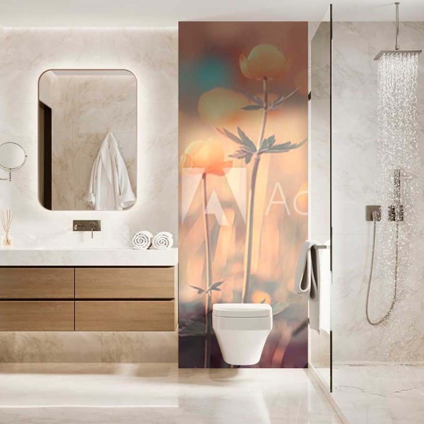 Panneau WC bourgeons de fleurs
