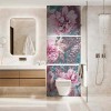 Panneau WC triptyque fleurs