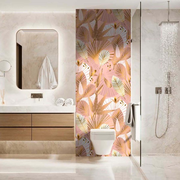 Panneau WC jungle art déco