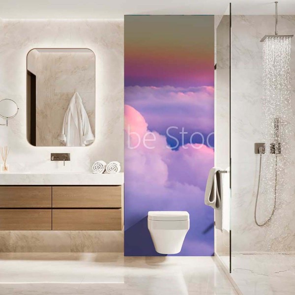 Panneau WC dans les nuages