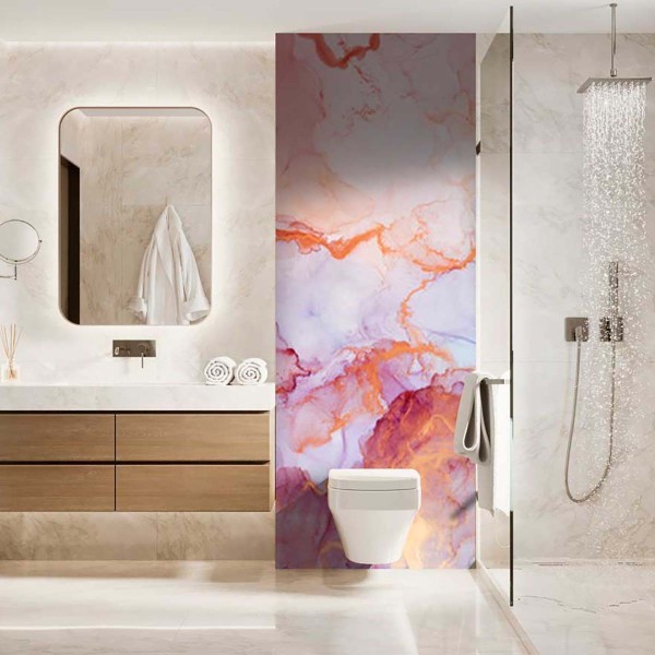 Panneau WC effet marbre pastel