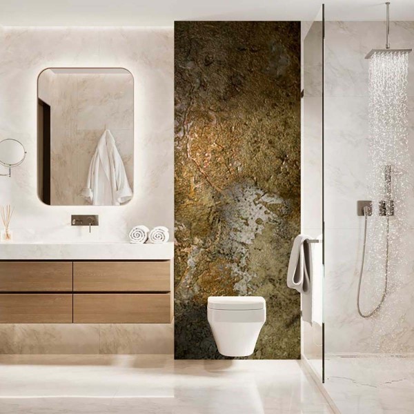 Panneau WC effet bronze