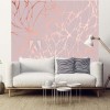 Papier peint design rose nacré