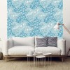 Papier peint style japonais vagues bleues