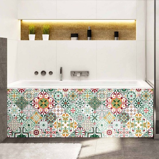 Tablier de baignoire inspiration hispanique chic vert