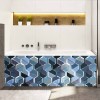Tablier de baignoire style géométrique tons bleus
