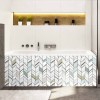 Tablier de baignoire type chevrons ethniques verts et blancs