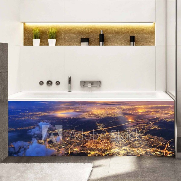 Tablier de baignoire image d'une ville vue du ciel