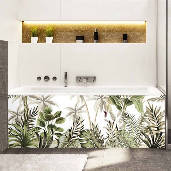Tablier de baignoire illustration style jungle