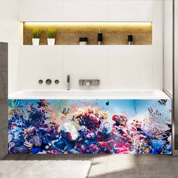 Tablier de baignoire fonds marins multicolores