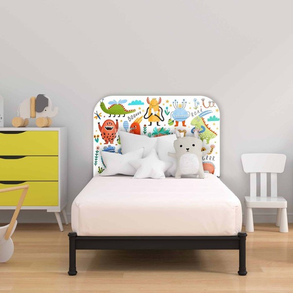 Tête de lit Enfant Petits monstres joyeux