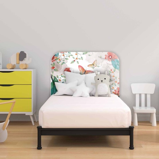 Tête de lit Enfant Papillons et fleurs