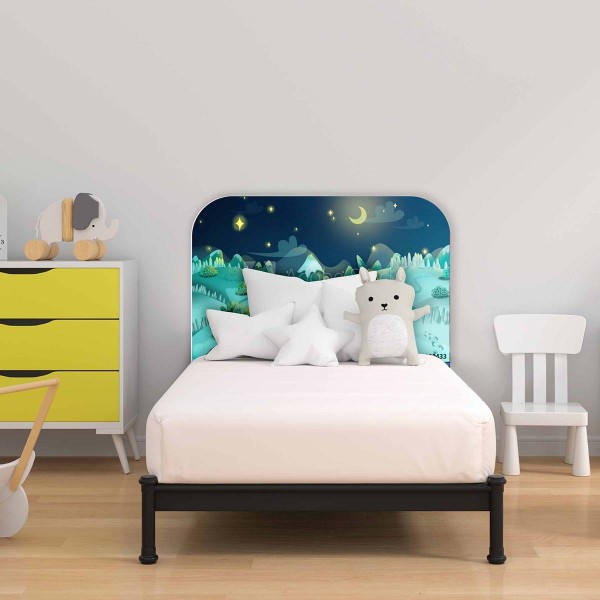 Tête de lit Enfant Paysage nuit fantastique