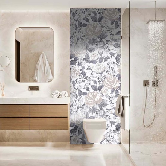 Panneau WC Nature Florale Vintage
