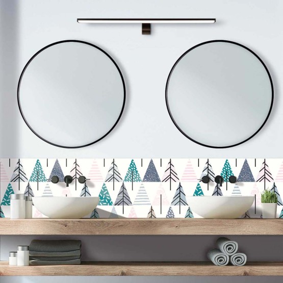 Crédence de salle de bain graphique sapin