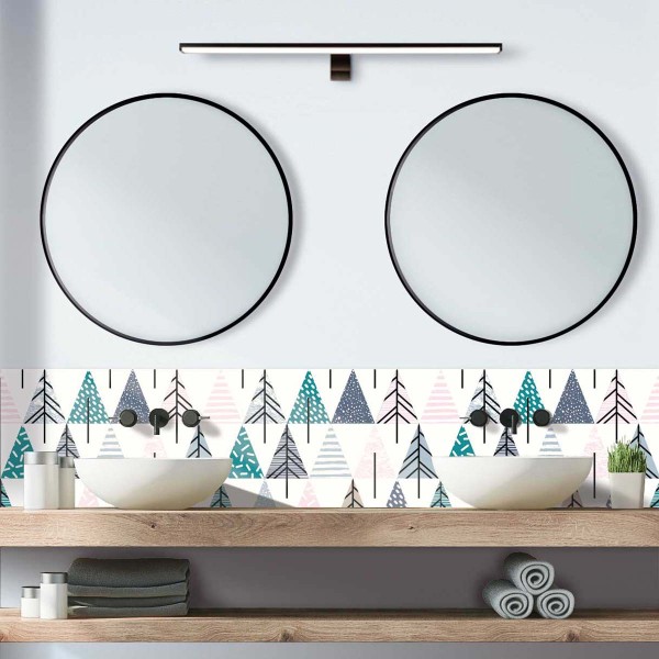 Crédence de salle de bain graphique sapin