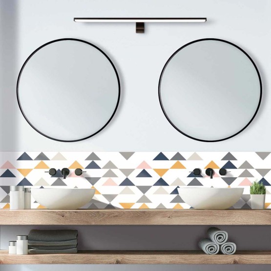 Crédence de salle de bain graphique triangles