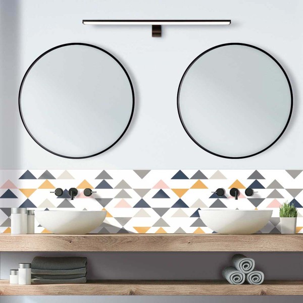 Crédence de salle de bain graphique triangles