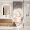 Panneau WC petites fleurs blanches