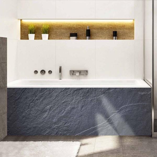 Tablier de baignoire effet ardoise gris