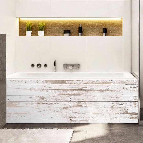 Tablier de baignoire effet bois vieilli