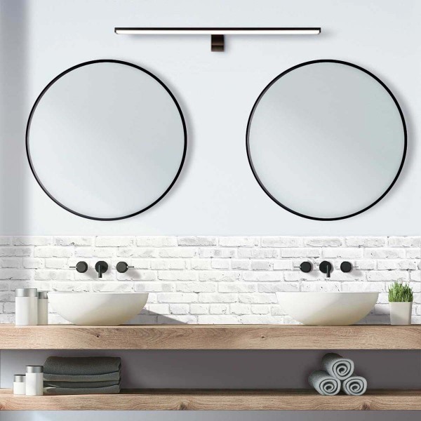 Crédence de salle de bain effet briques blanches