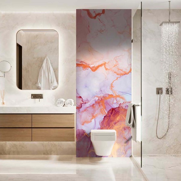 Panneau WC marbré rose