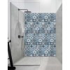 Panneau Douche carreaux de ciment tons bleus