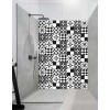 Panneau Douche carreaux graphiques noirs et blancs