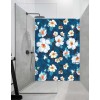Panneau Douche fleurs de cerisier fond bleu