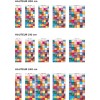 Panneau WC impression cubes de bois multicolores