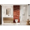 Panneau WC effet mur de briques rouges