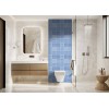 Panneau WC mosaïque ronds bleus