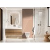 Panneau WC graphique lignes douces