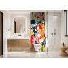 Panneau WC collage fleurs multicolores
