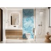 Panneau WC torsades et vagues bleues